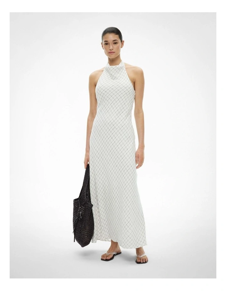 Halter Drape Dress in Yd Check image 3