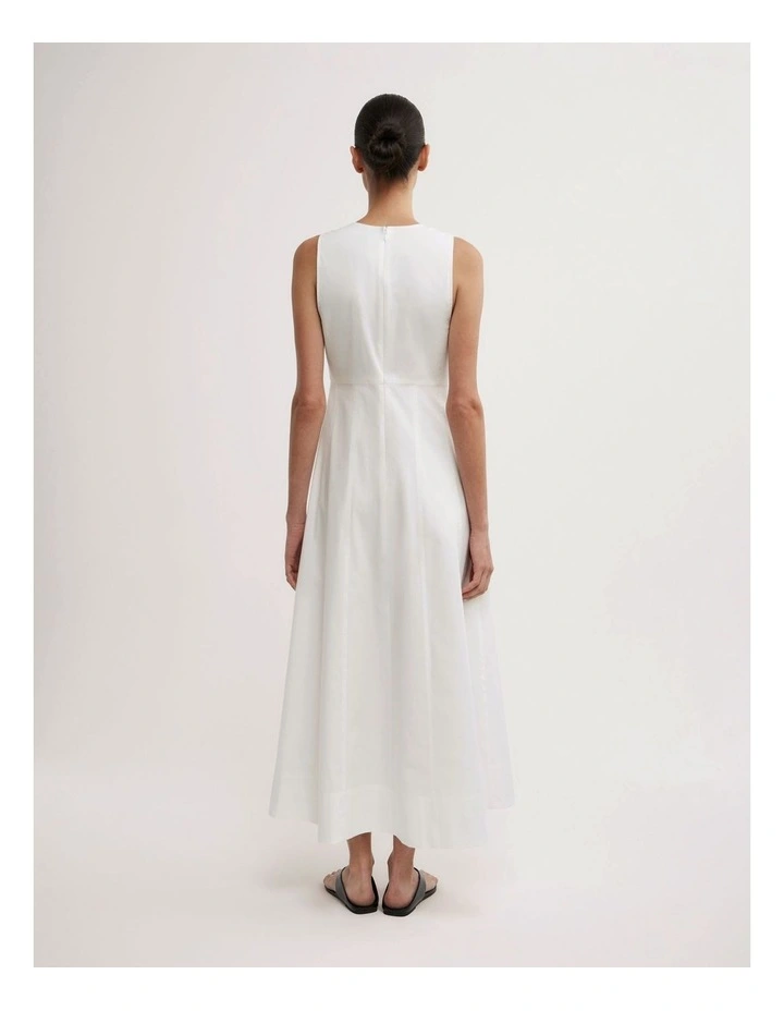 Scoop Neck Midi Dress in Fresh White image 2