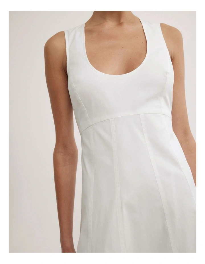 Scoop Neck Midi Dress in Fresh White image 3