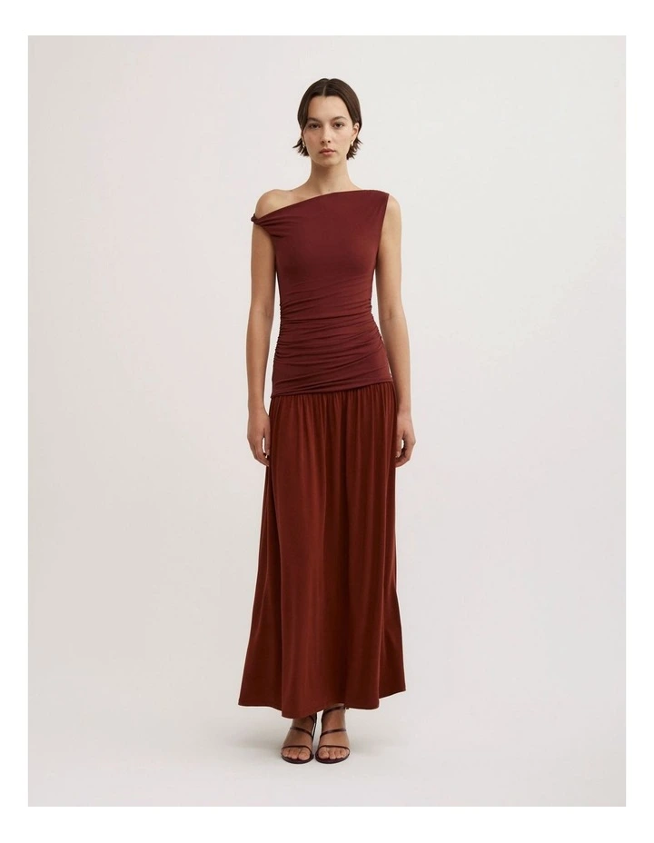 Asymmetric Maxi Dress in Rhubarb image 1