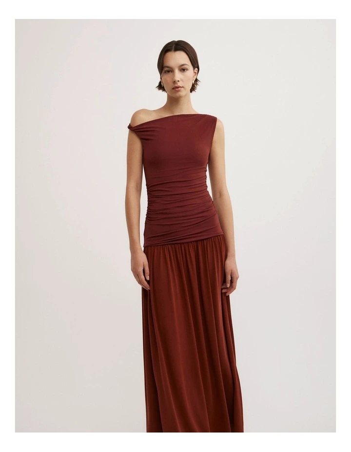 Asymmetric Maxi Dress in Rhubarb image 2