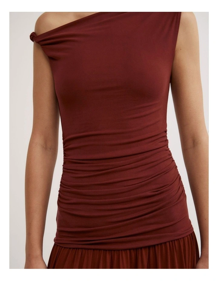 Asymmetric Maxi Dress in Rhubarb image 4