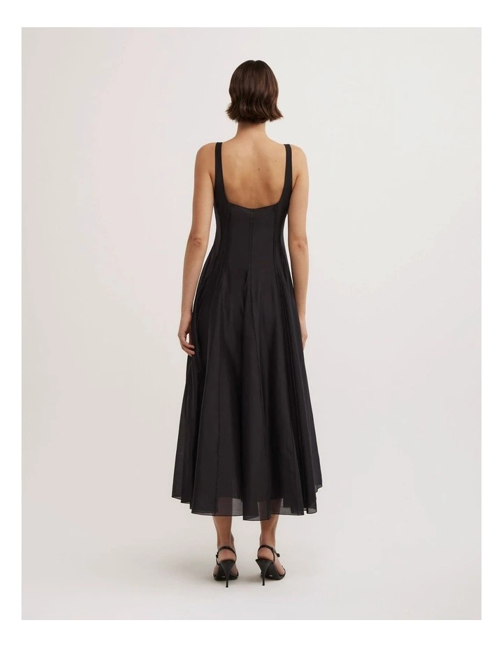 Seam Godet Dress in Black image 6