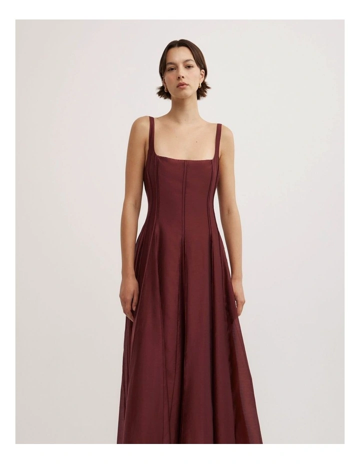 Seam Godet Dress in Rhubarb image 2