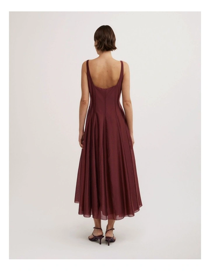 Seam Godet Dress in Rhubarb image 5