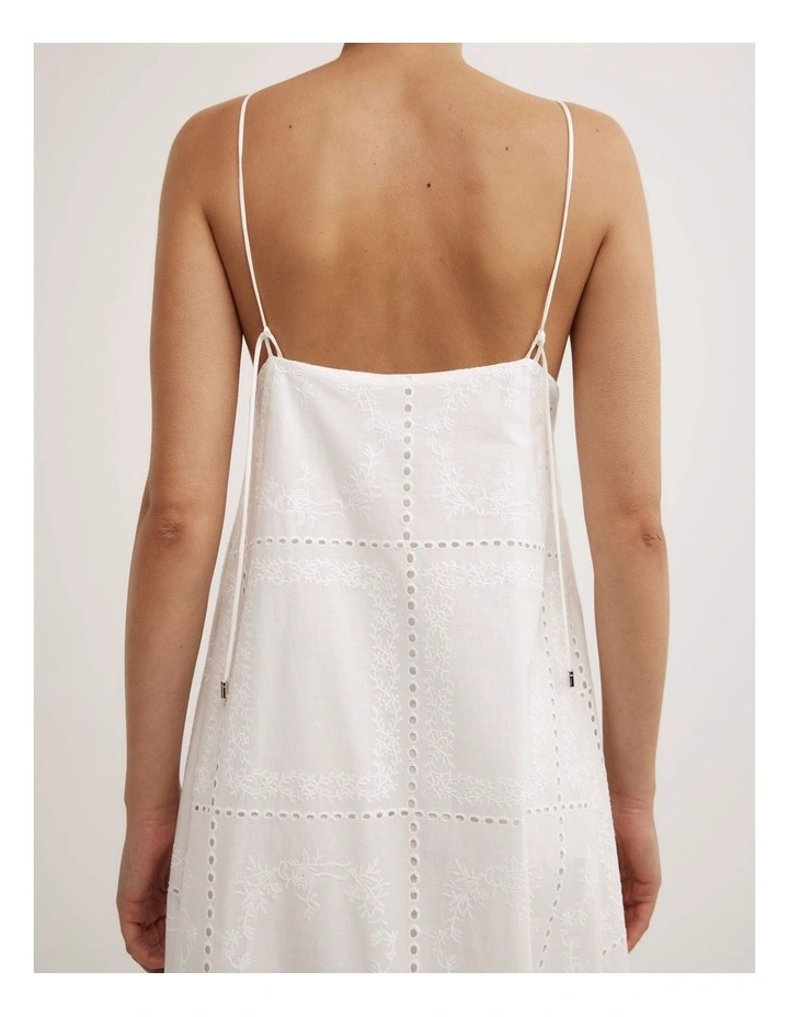 Embroidered Dress in Fresh White image 5