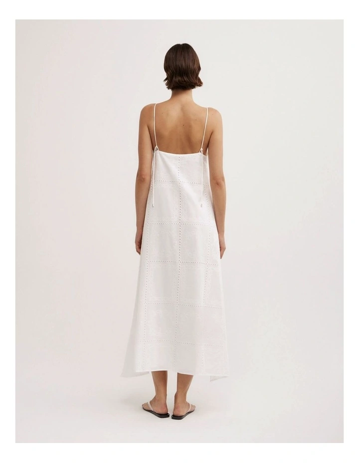 Embroidered Dress in Fresh White image 6
