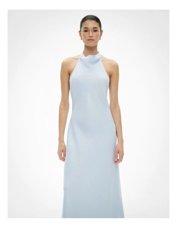 Halter Drape Dress in Blue Air image 4
