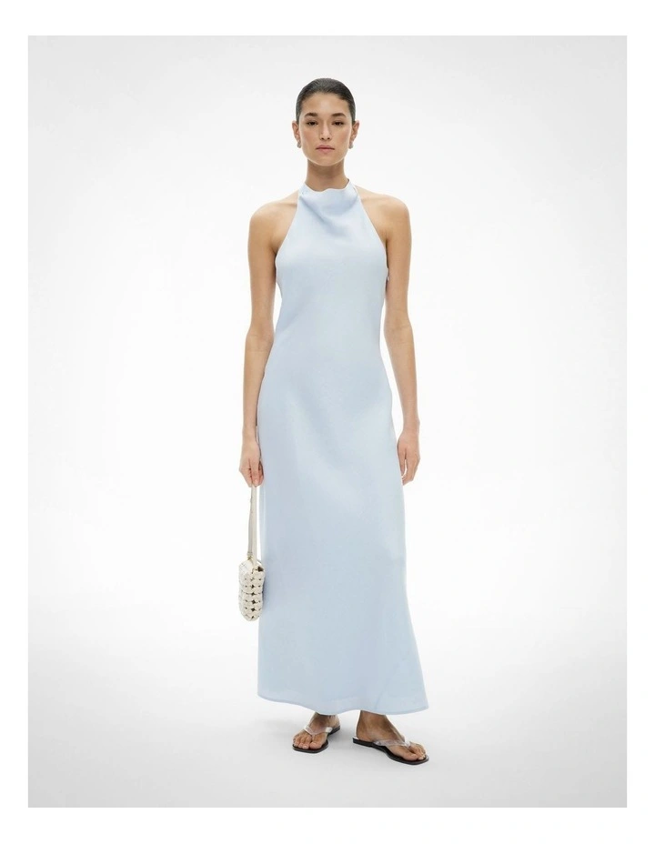 Halter Drape Dress in Blue Air image 5