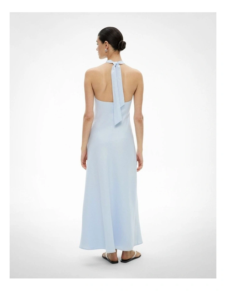 Halter Drape Dress in Blue Air image 6
