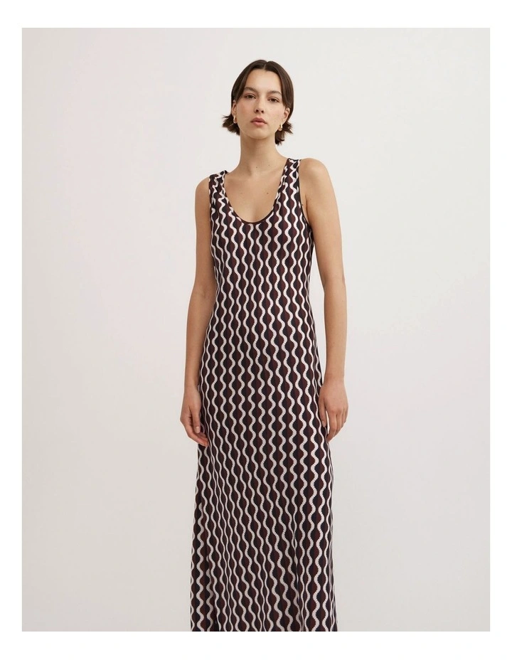 Scoop Cupro Dress in Rhubarb Wave image 2