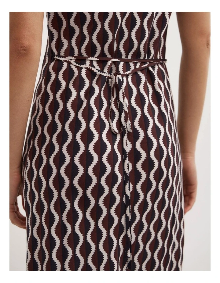 Scoop Cupro Dress in Rhubarb Wave image 3