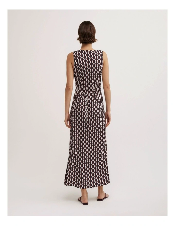 Scoop Cupro Dress in Rhubarb Wave image 5