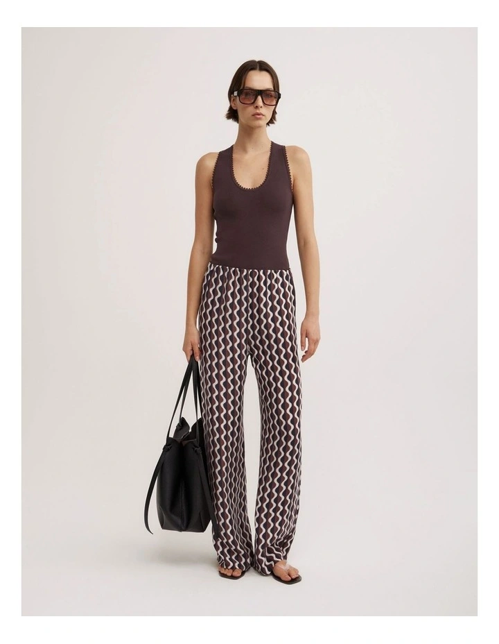 Crochet Detail Knit Tank Top in Espresso image 2