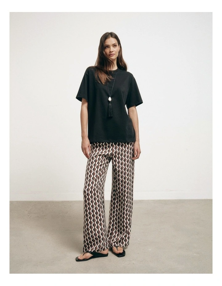 Pull On Cupro Pants in Rhubarb Wave image 1