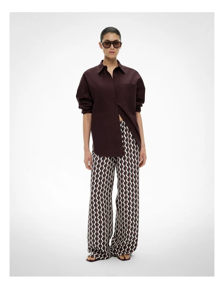 Pull On Cupro Pants in Rhubarb Wave image 2