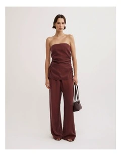 Pull On Cupro Pants in Rhubarb