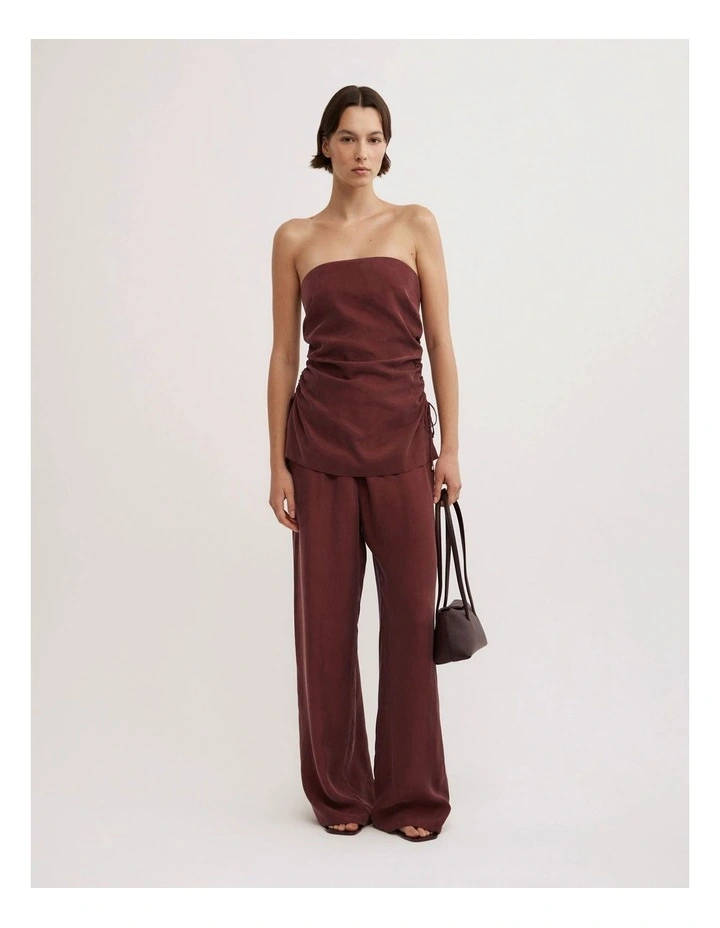 Pull On Cupro Pants in Rhubarb image 1