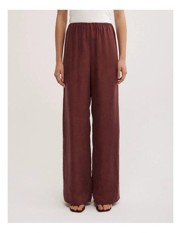 Pull On Cupro Pants in Rhubarb image 4