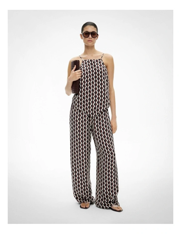 Printed Halter Top in Rhubarb Wave image 2