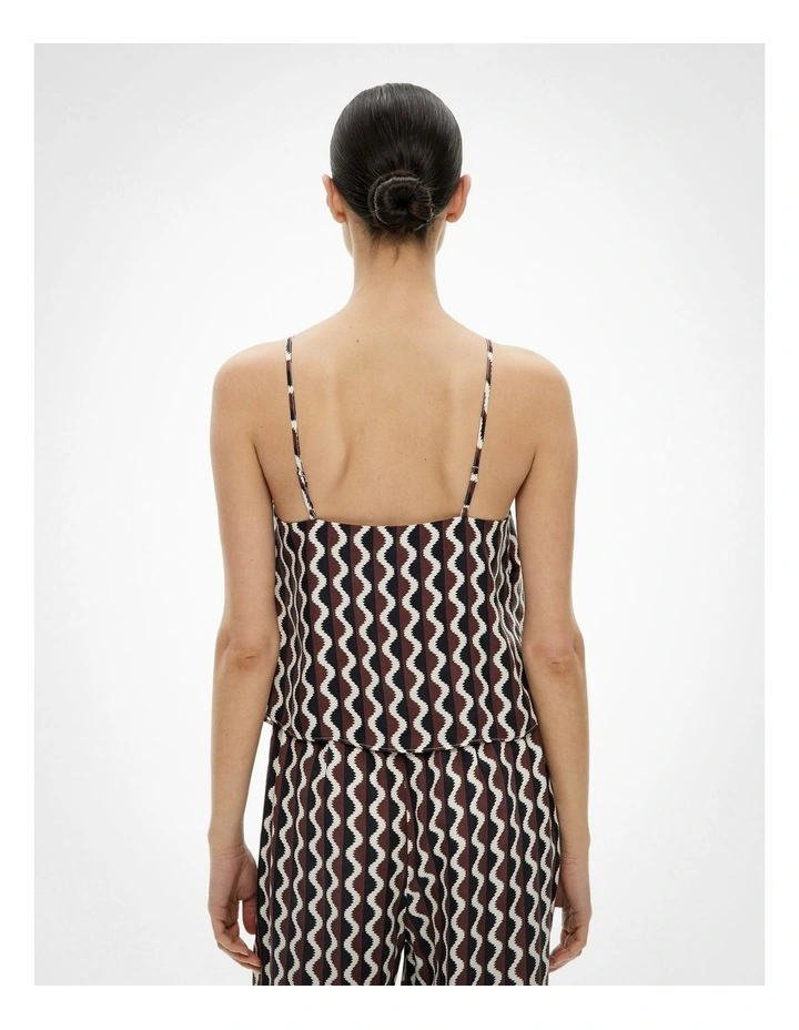 Printed Halter Top in Rhubarb Wave image 4