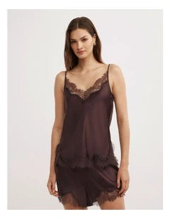 Lace Trim Camisole in Espresso