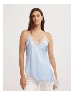 Asymmetrical Lace Camisole in Blue Air