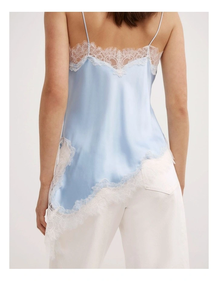 Asymmetrical Lace Camisole in Blue Air image 4