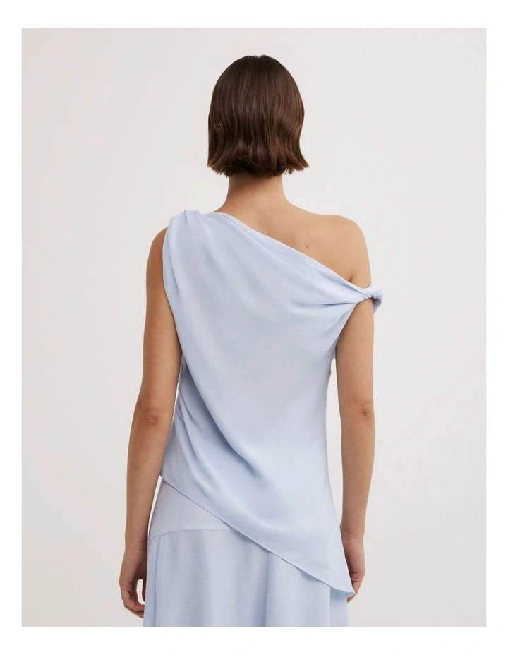 Sheer Drape Top in Blue Air image 2