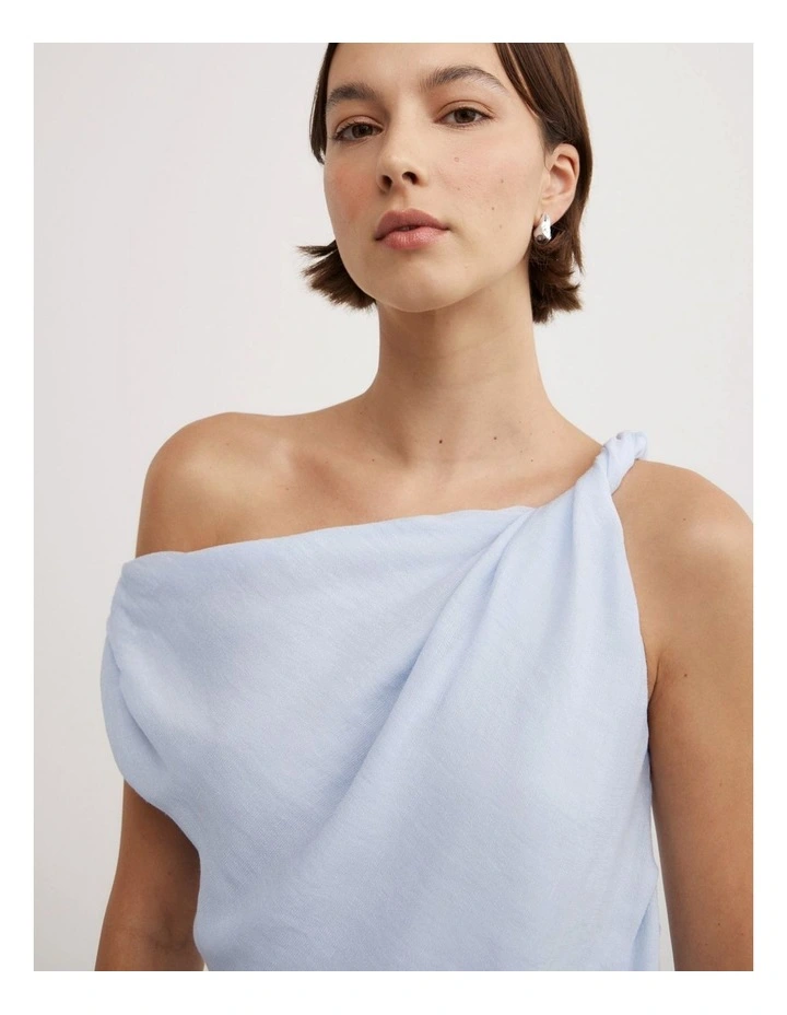Sheer Drape Top in Blue Air image 3