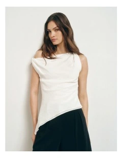 Sheer Drape Top in Fresh White