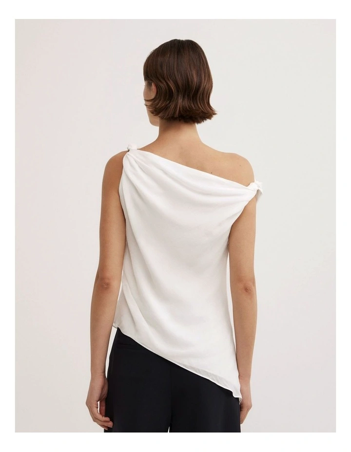 Sheer Drape Top in Fresh White image 2