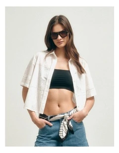 Embroidered Shirt in Fresh White