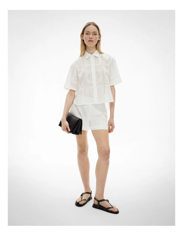 Embroidered Shirt in Fresh White image 3