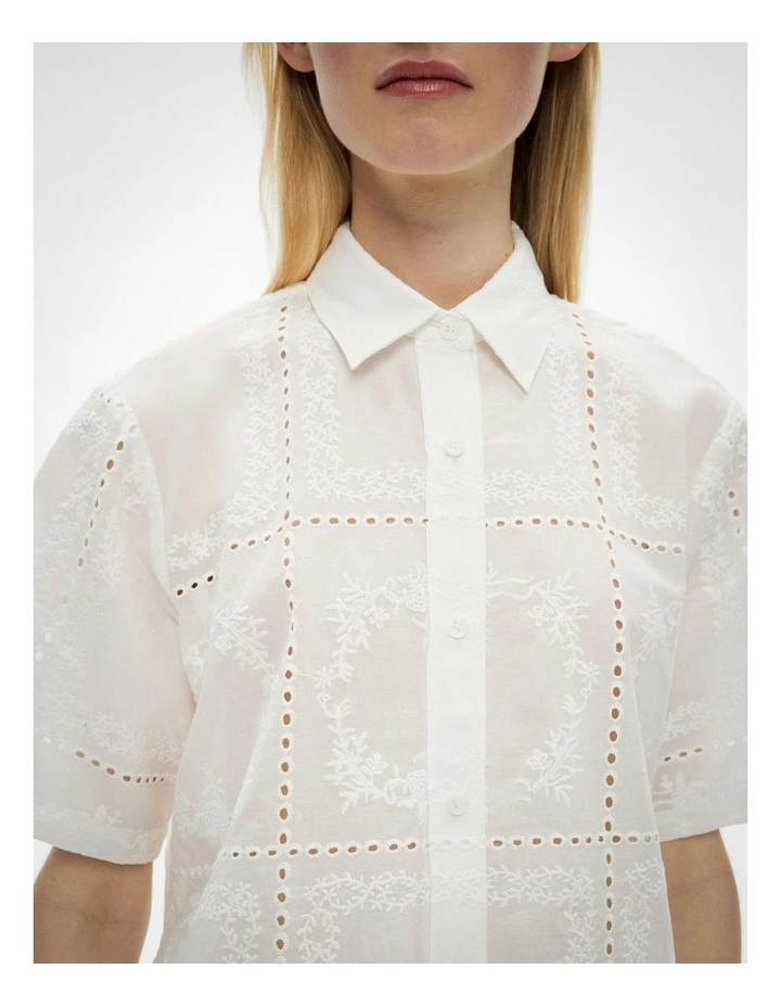 Embroidered Shirt in Fresh White image 4
