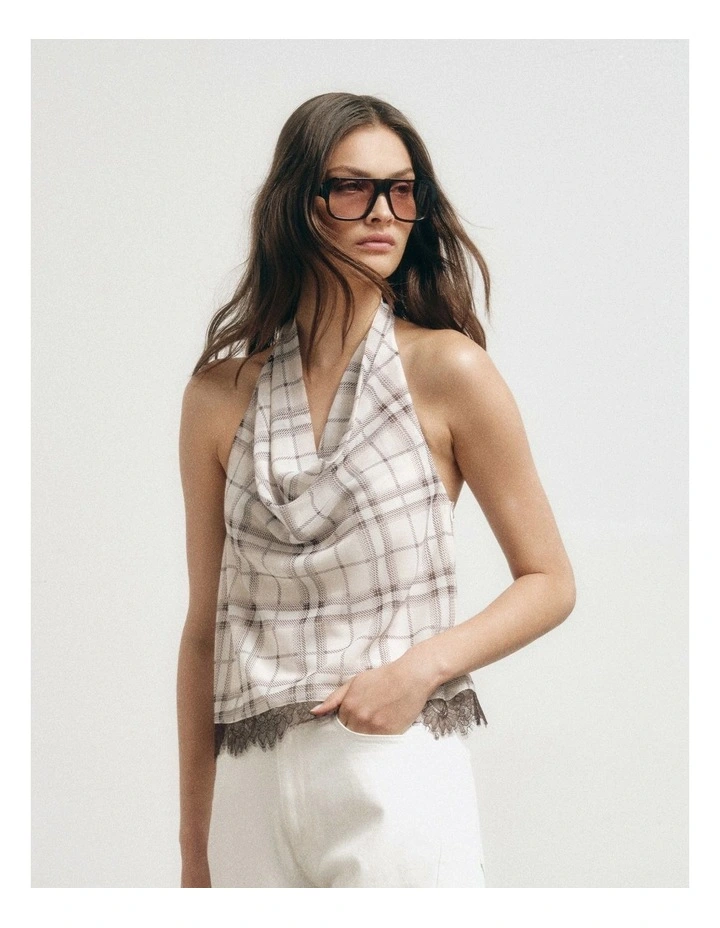 Check Cowl Top in Check image 1