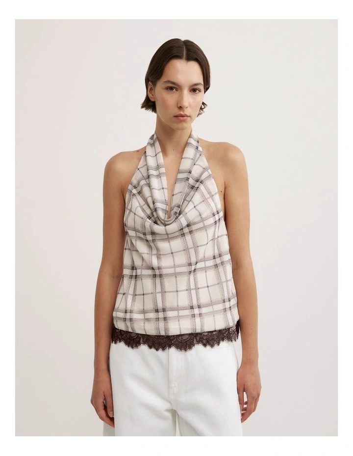 Check Cowl Top in Check image 2