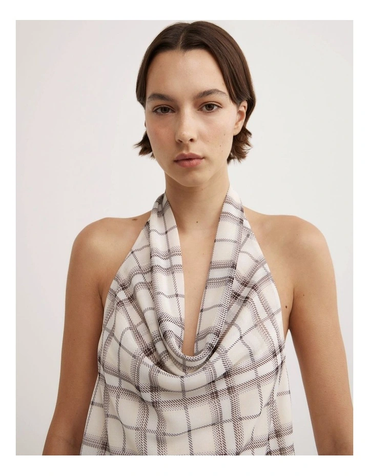 Check Cowl Top in Check image 4