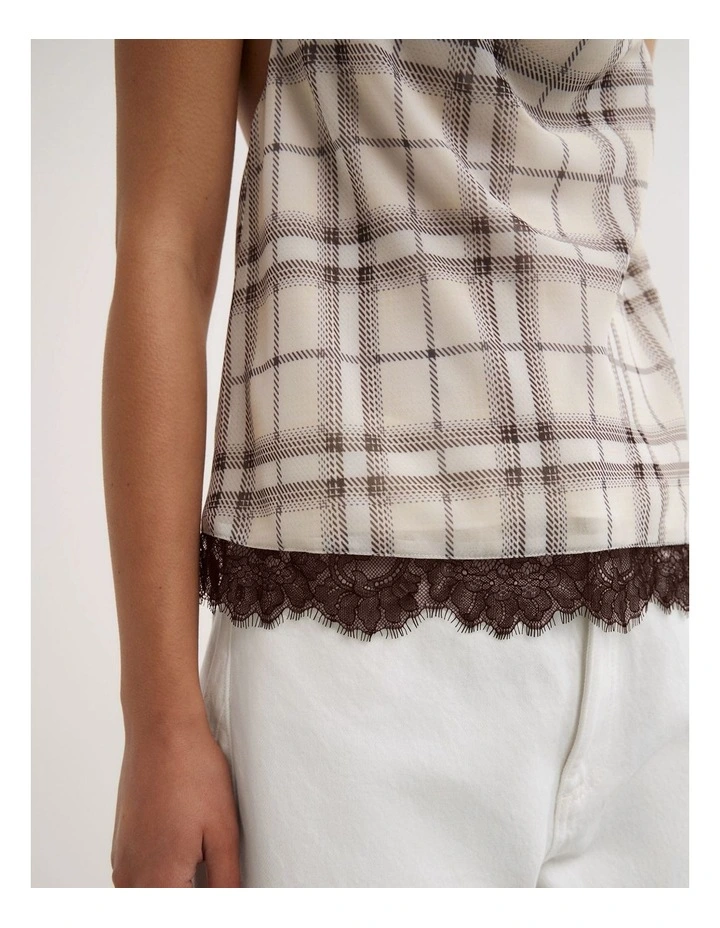 Check Cowl Top in Check image 5