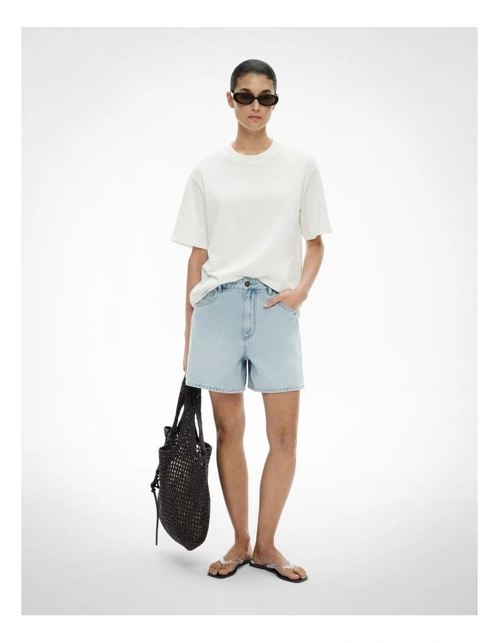 Stitch Denim Shorts in Light Vintage Wash image 1