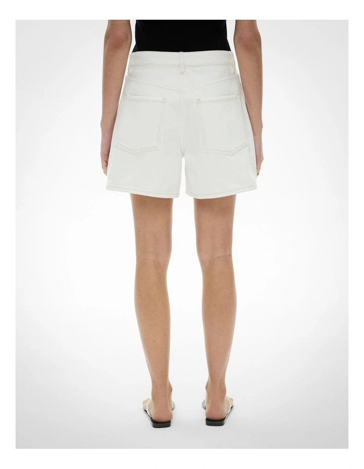 Stitch Denim Shorts in Parchment image 6