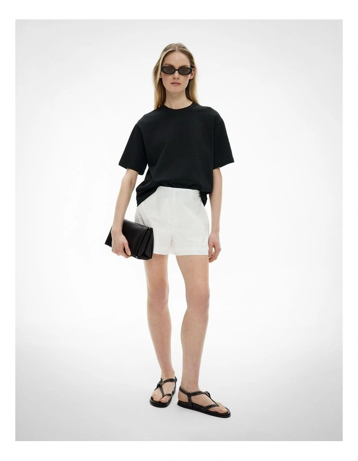 Embroidered Shorts in Fresh White image 2
