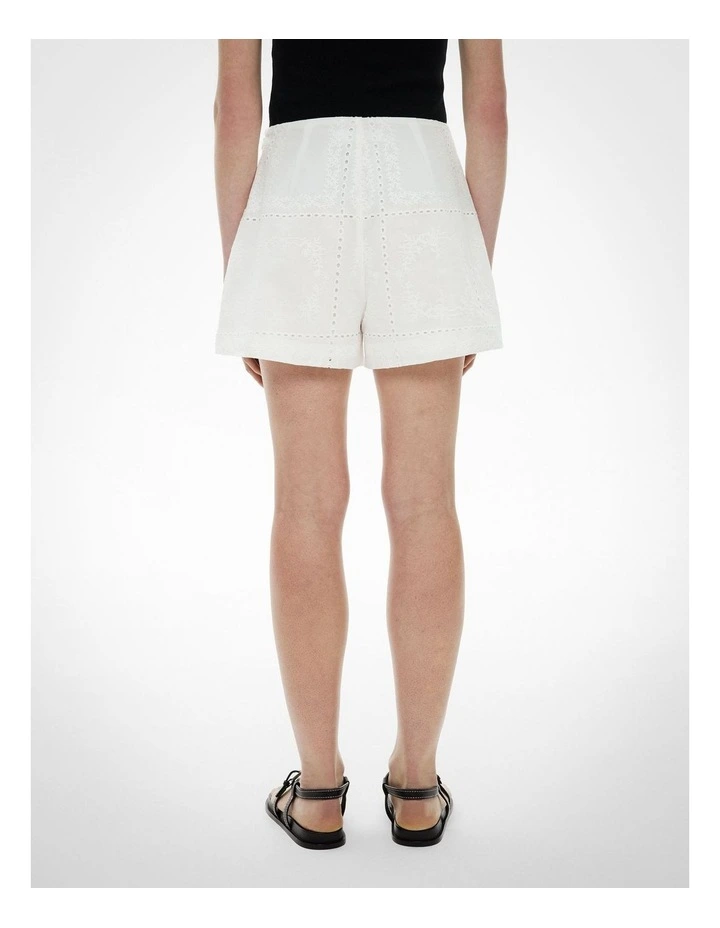 Embroidered Shorts in Fresh White image 5
