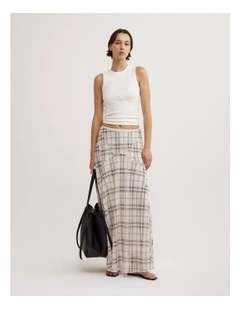 Basque Maxi Skirt in Check