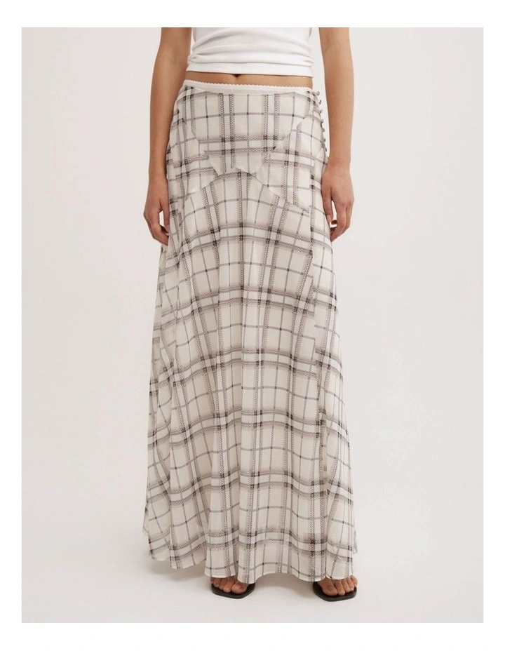 Basque Maxi Skirt in Check image 2