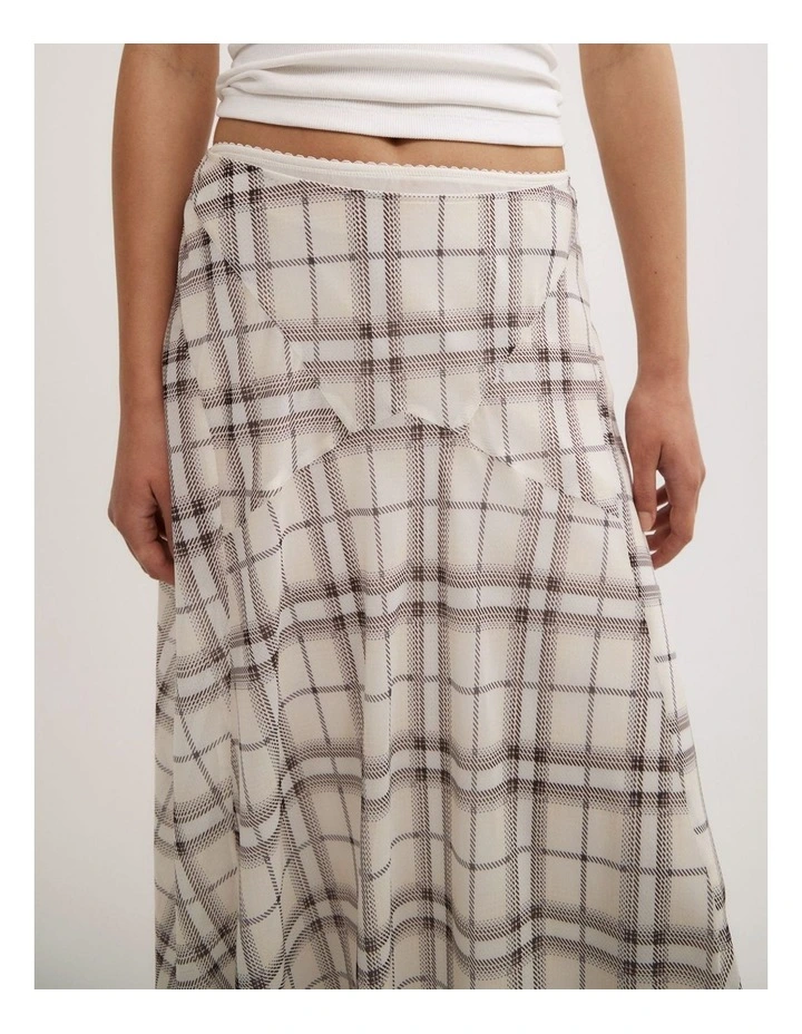 Basque Maxi Skirt in Check image 3