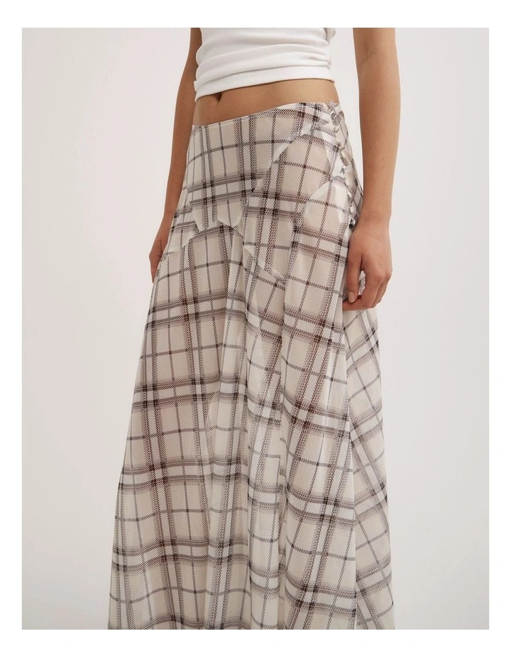 Basque Maxi Skirt in Check image 4