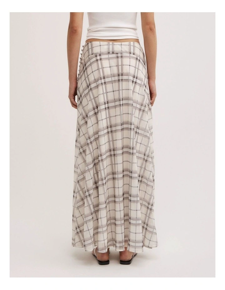 Basque Maxi Skirt in Check image 6