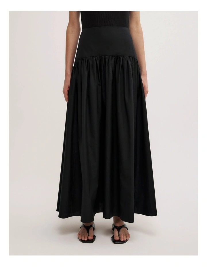 Basque Midi Skirt in Black image 2