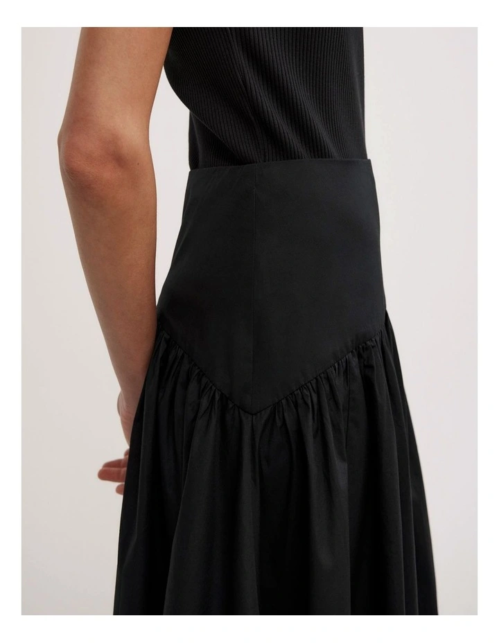 Basque Midi Skirt in Black image 3